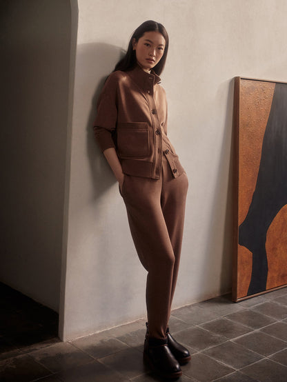 Varley Golden Bronze Marl Sabrina Button Through Sweat