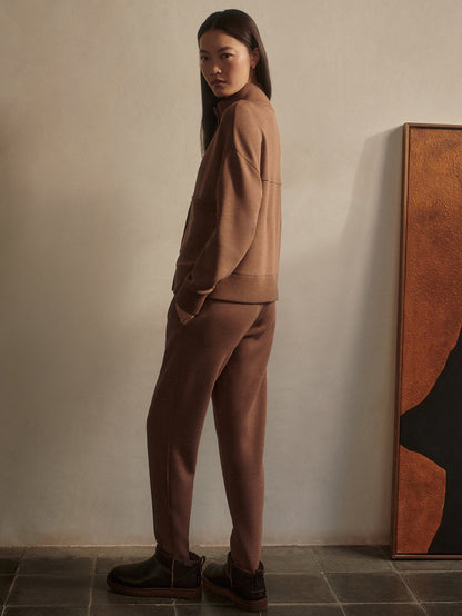 Varley Golden Bronze Marl Sabrina Button Through Sweat