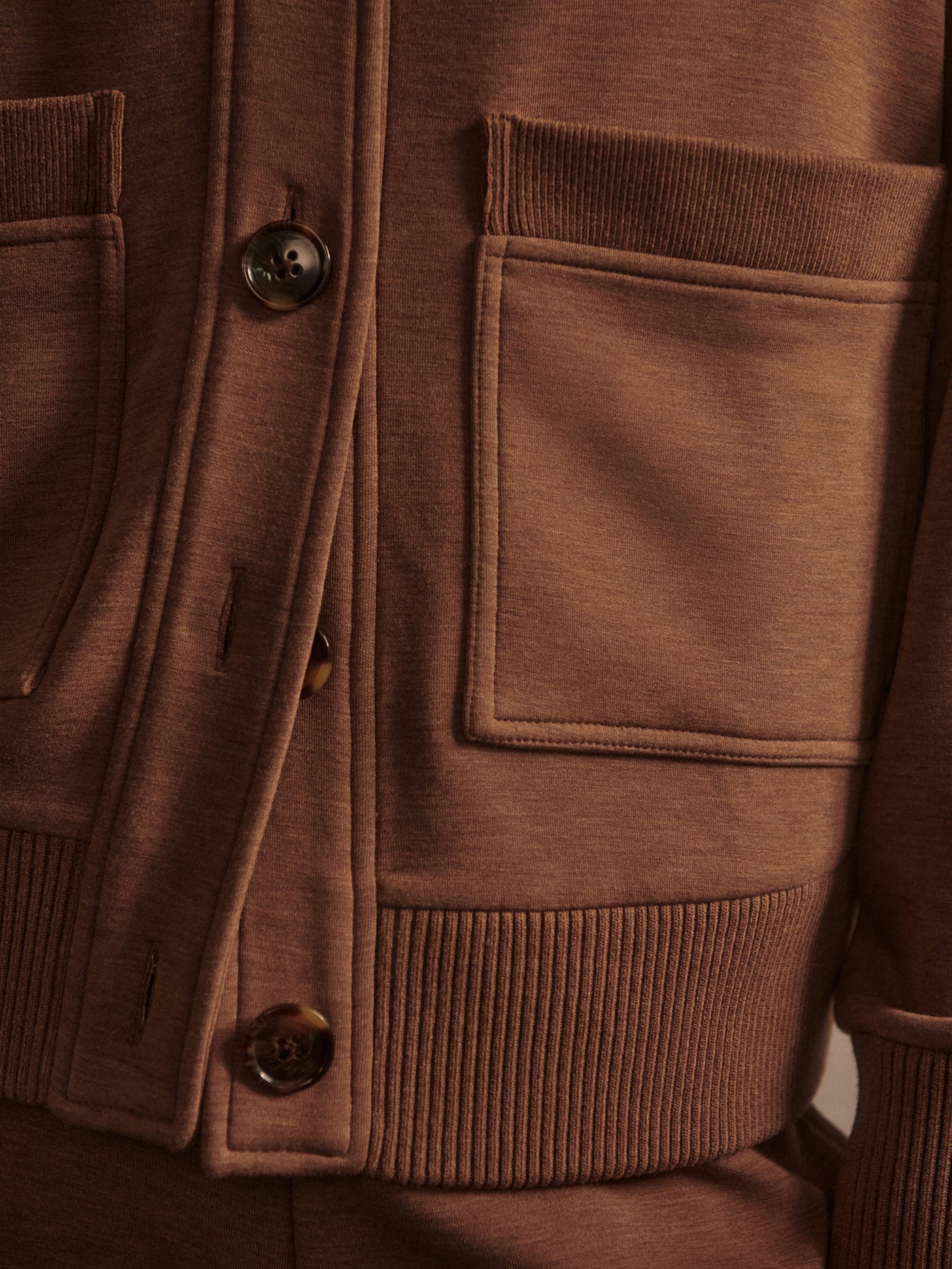 Varley Golden Bronze Marl Sabrina Button Through Sweat