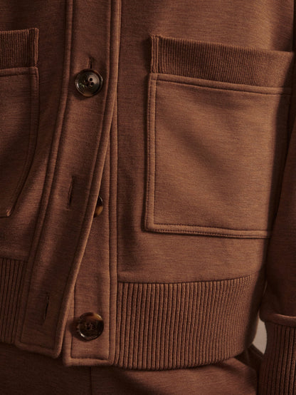 Varley Golden Bronze Marl Sabrina Button Through Sweat