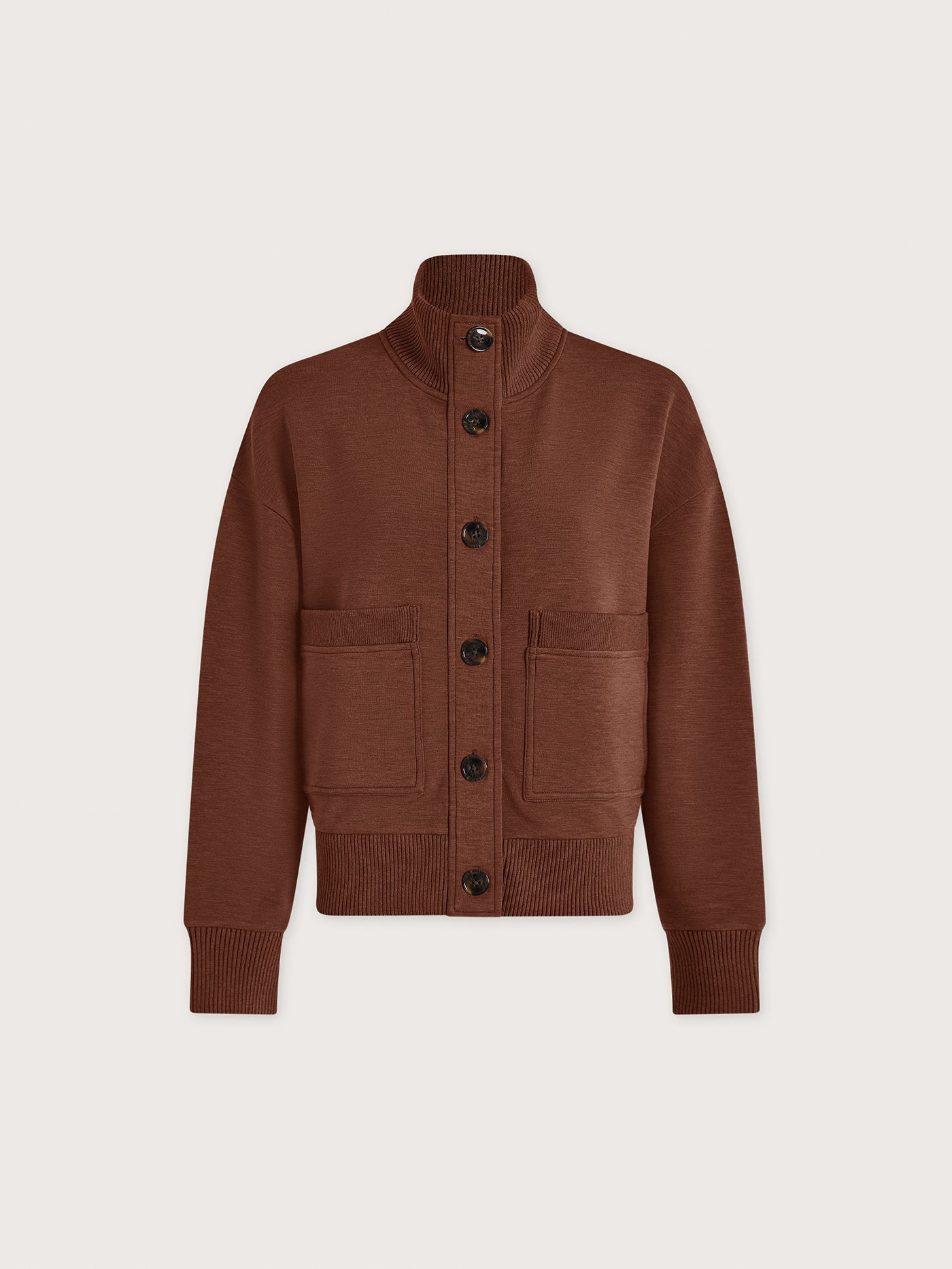 Varley Golden Bronze Marl Sabrina Button Through Sweat