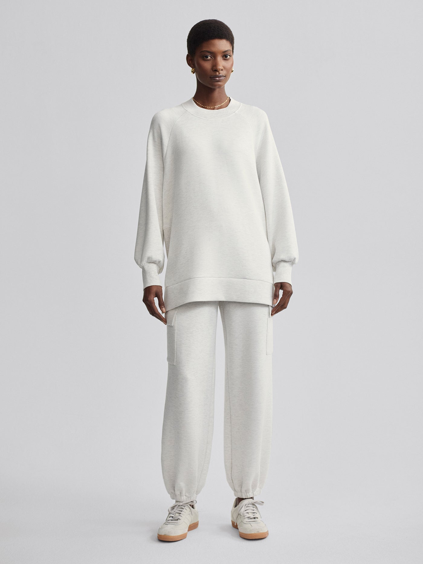 Varley Ivory Marl Nicole Boyfriend Sweat