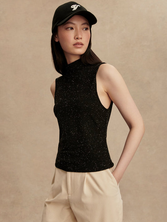 Varley Black/ Egret Camille Fitted Tank