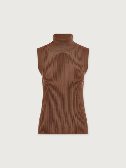 Varley Ash Taupe Anastasia Rib Knit Tank