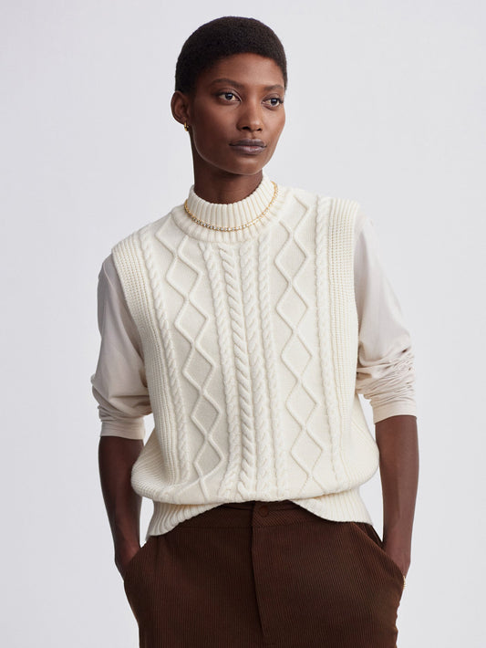 Varley Egret Joilette Roll Neck Vest