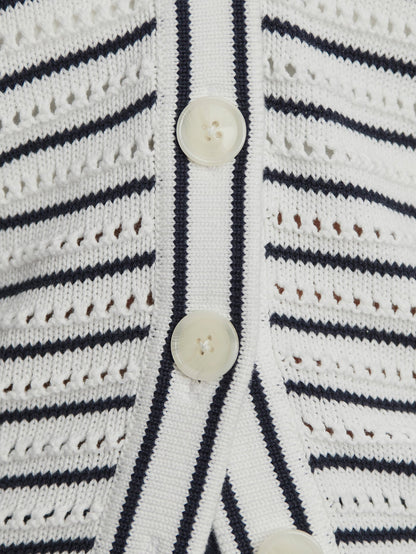Varley White/ Blue Nights Antonia Relaxed Cardigan