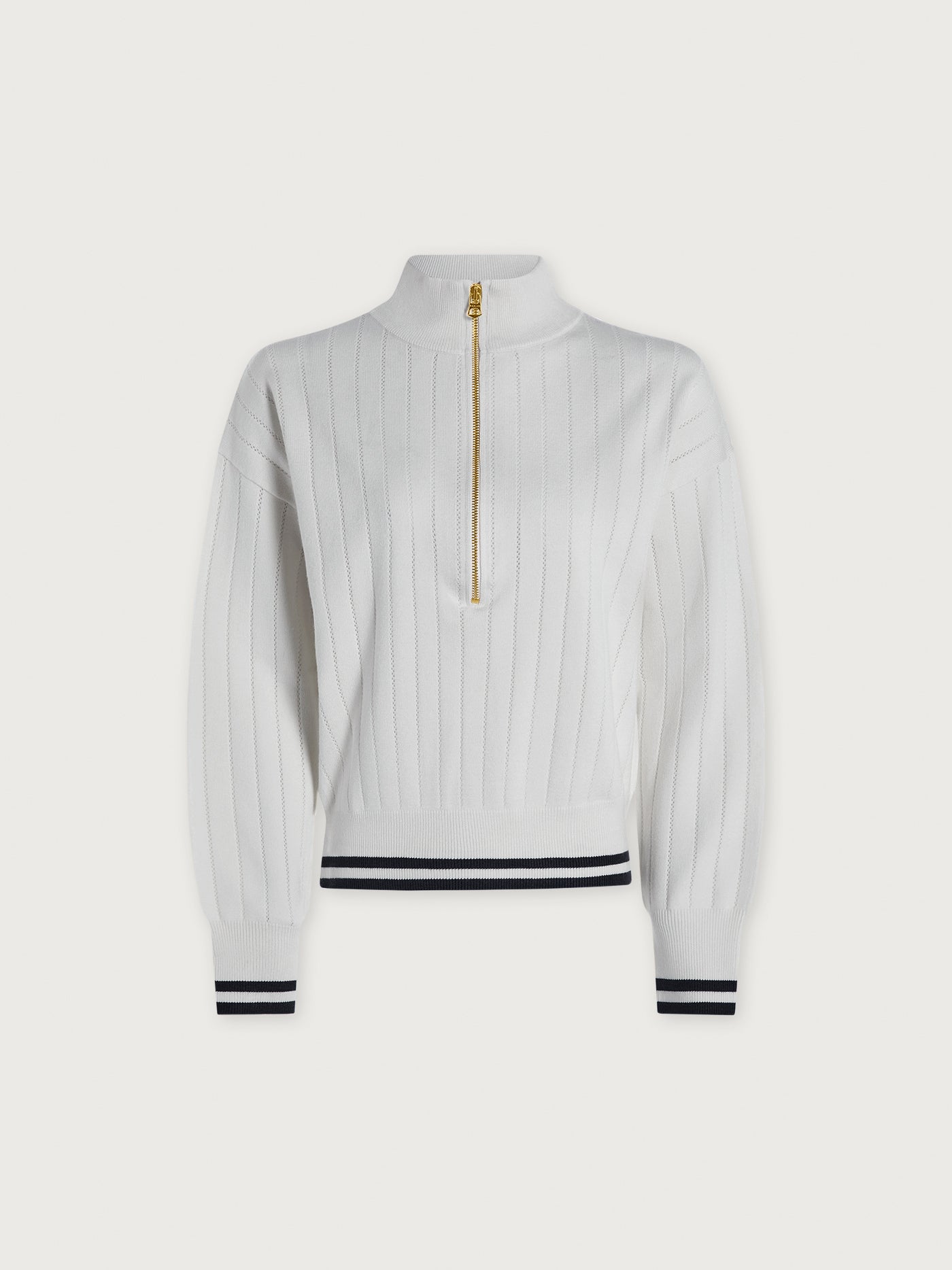 Varley White/ Blue Nights Aliyah Half Zip Knit