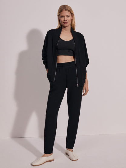 Varley Black Pelham Zip-Through Sweat | VARLEY US
