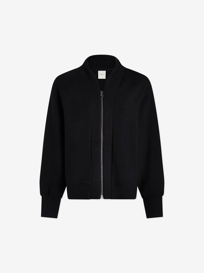 Varley Black Pelham Zip-Through Sweat | VARLEY US