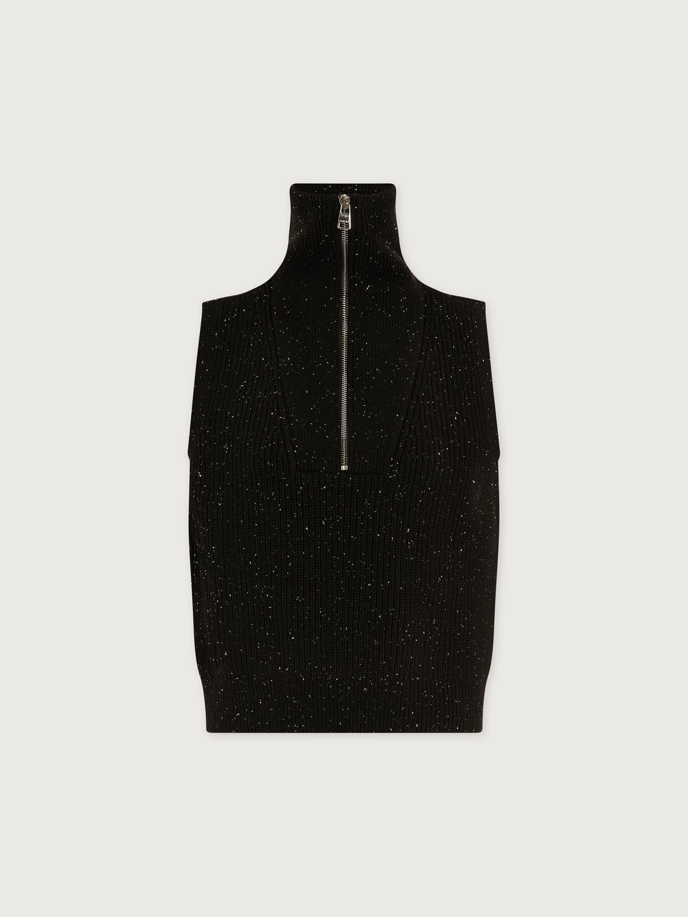 Varley Black Fleck Hally Half Zip Rib Vest