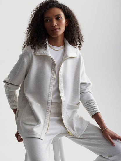 Varley Ivory Marl Niamh Zip Through