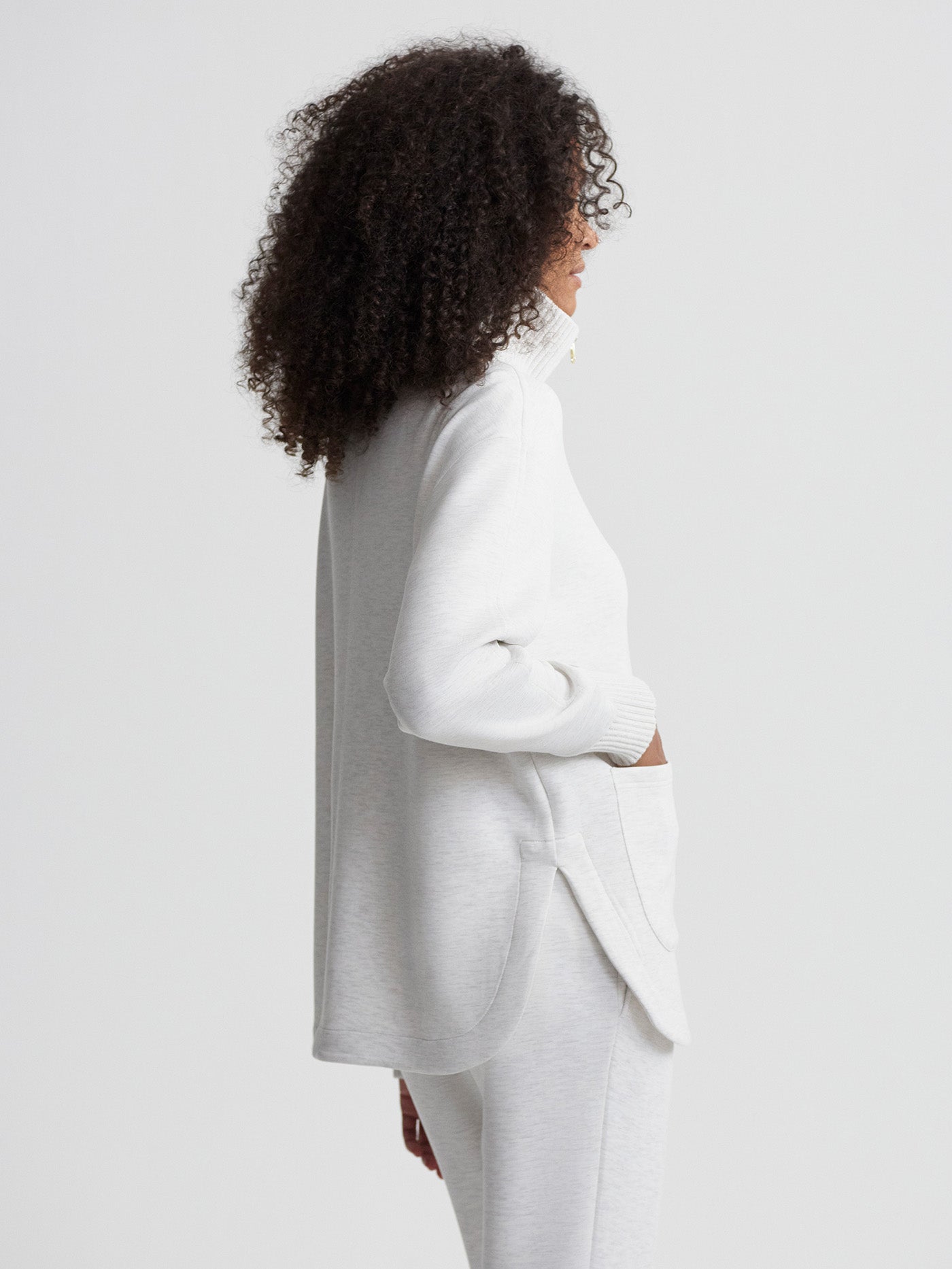 Varley Ivory Marl Niamh Zip Through