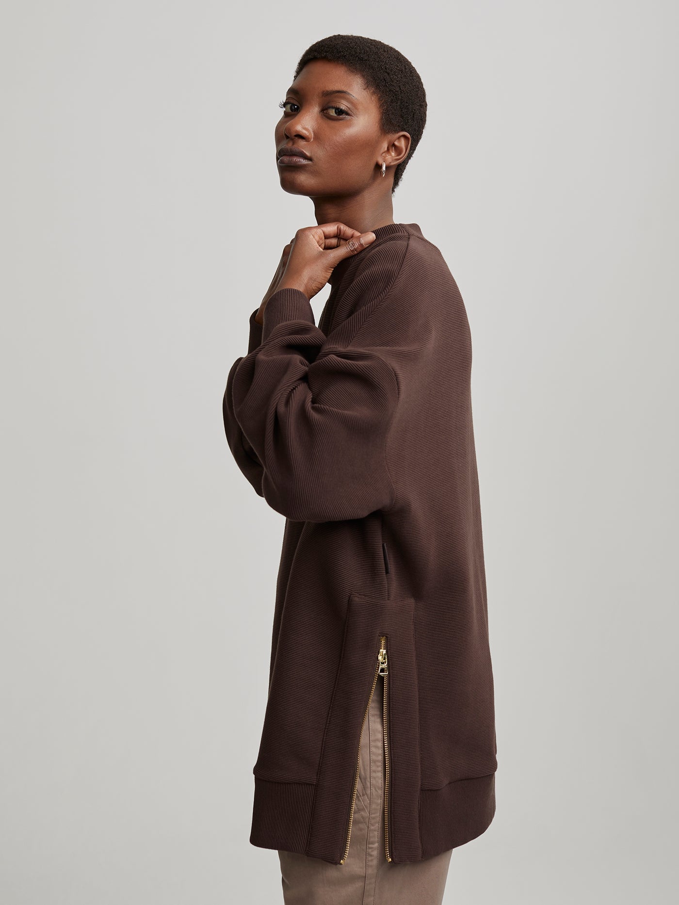 Varley Coffee Bean Mae Boyfriend Sweat