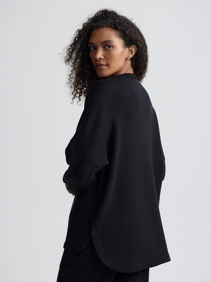 Varley Black Paige Longline Sweat | VARLEY US
