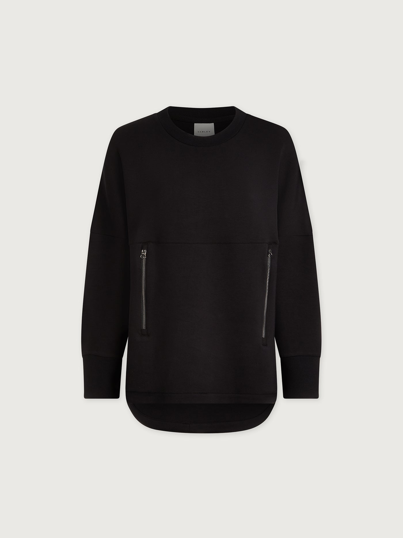 Varley Black Paige Longline Sweat | VARLEY US