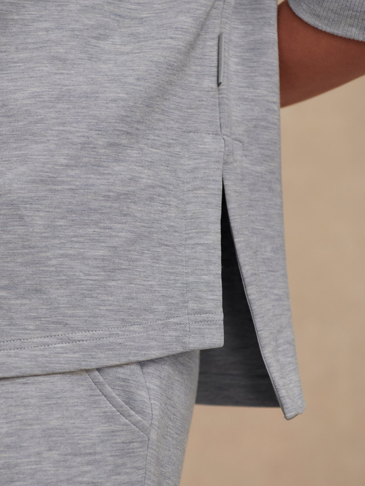 Varley Mid Blue Marl Larson Half Zip Sweat