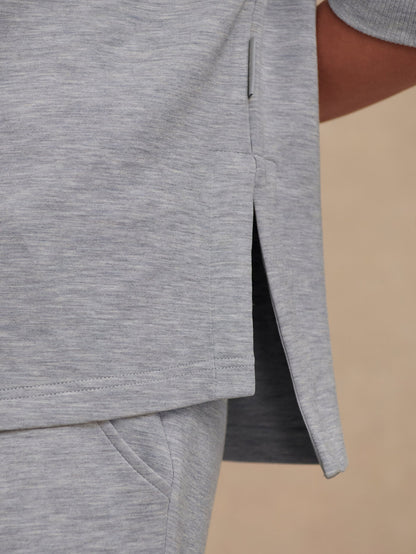 Varley Mid Blue Marl Larson Half Zip Sweat