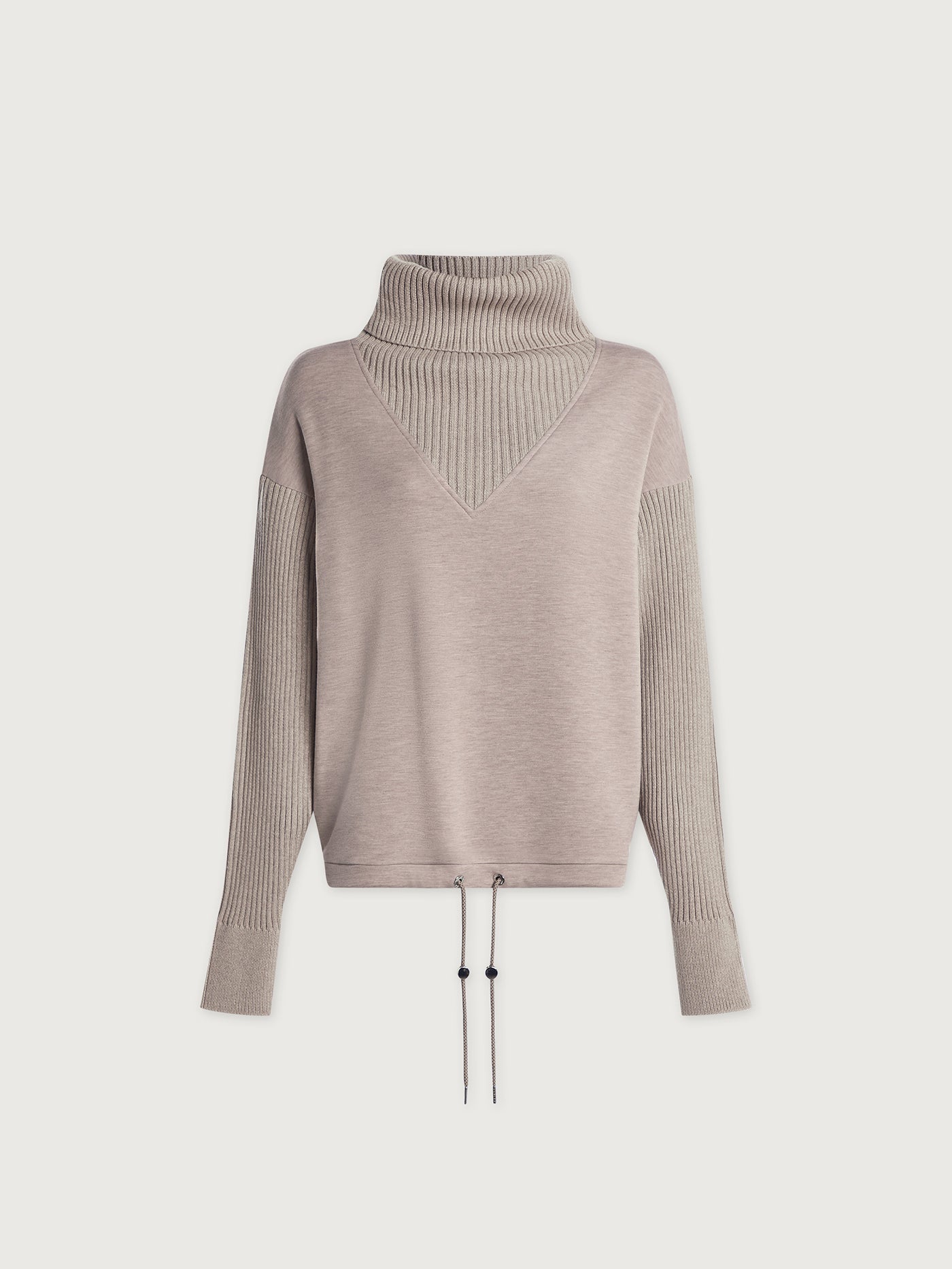 Varley Taupe Marl Hannah Cowl Neck Sweat