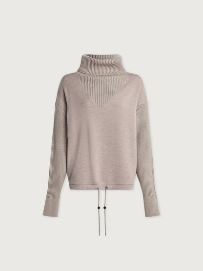 Varley Taupe Marl Hannah Cowl Neck Sweat