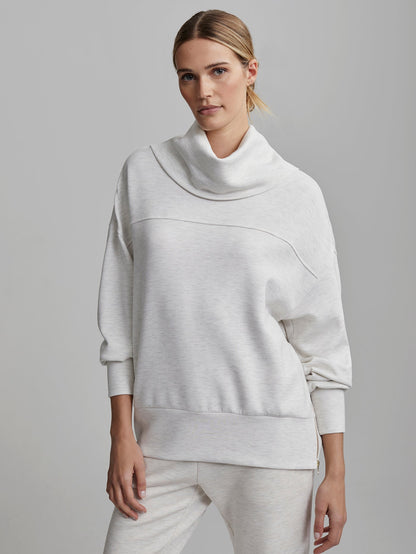 Varley Ivory Marl Priya Longline Sweat | VARLEY US