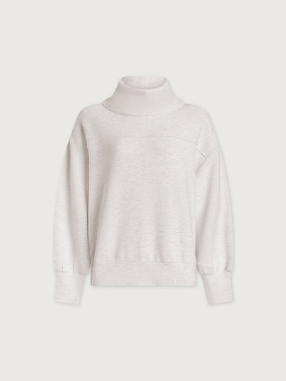 Varley Ivory Marl Priya Longline Sweat | VARLEY US