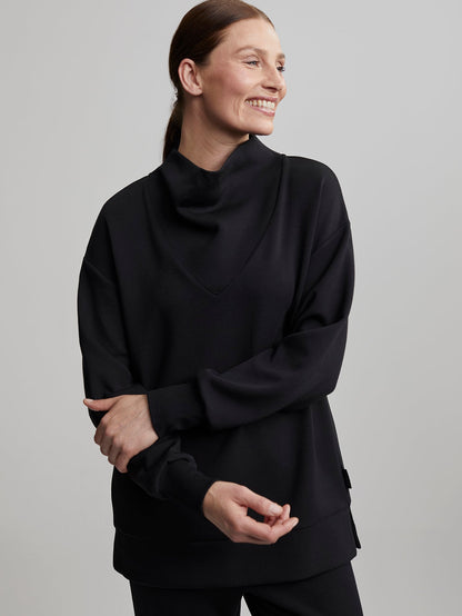 Varley Black Modena Longline Sweat | VARLEY US