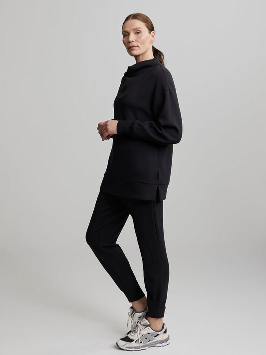 Varley Black Modena Longline Sweat | VARLEY US