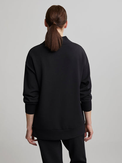 Varley Black Modena Longline Sweat | VARLEY US