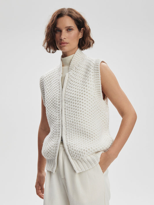 Varley Ivory Seraphina Sleeveless Zip Knit