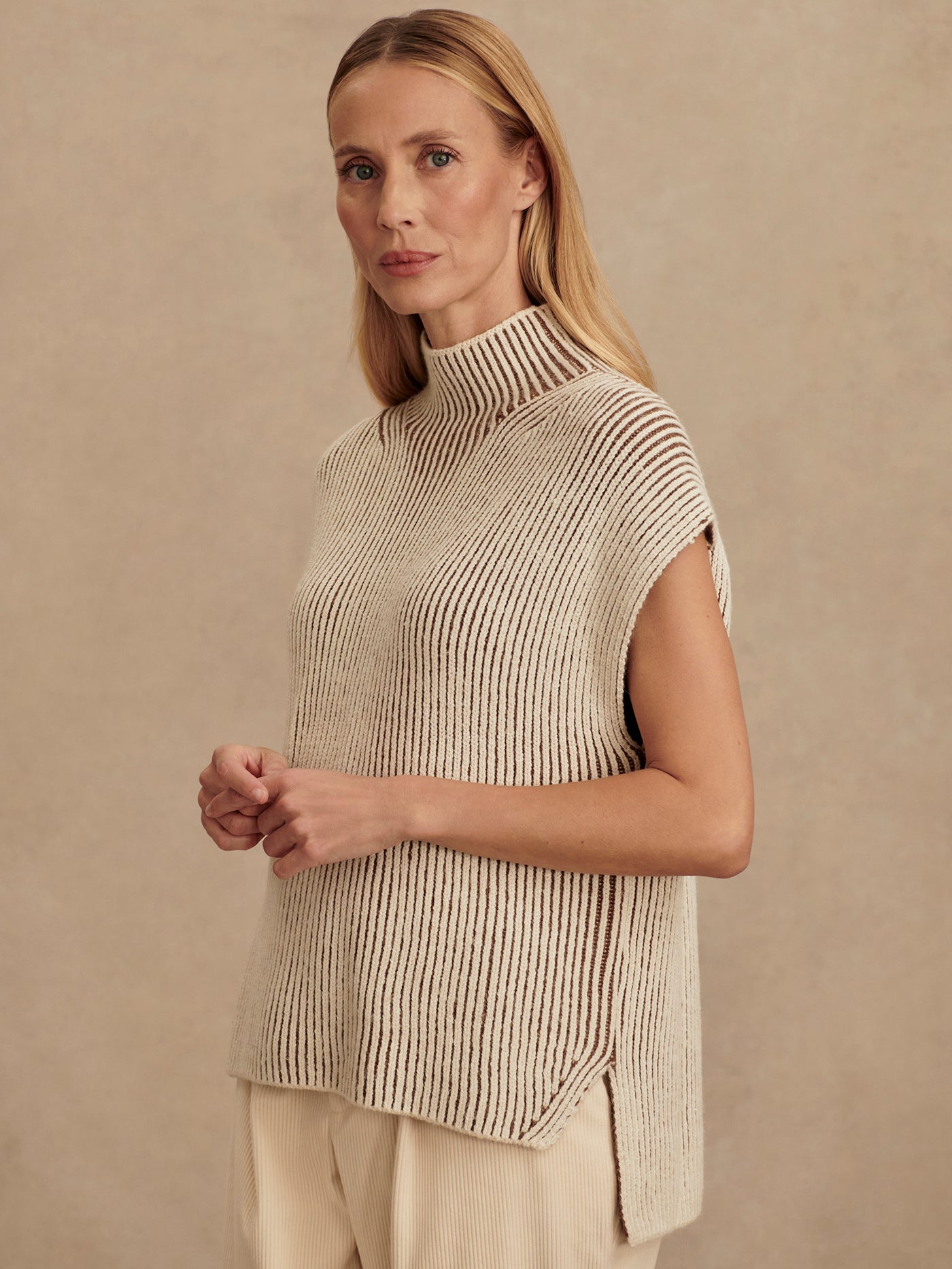 Varley Cocoa Dust Lauren Plated Knit Tank