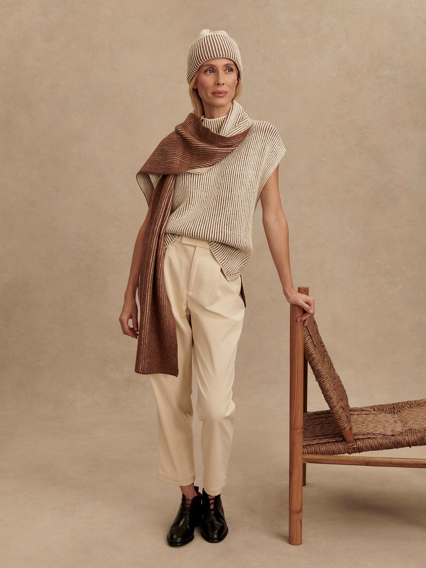 Varley Cocoa Dust Lauren Plated Knit Tank