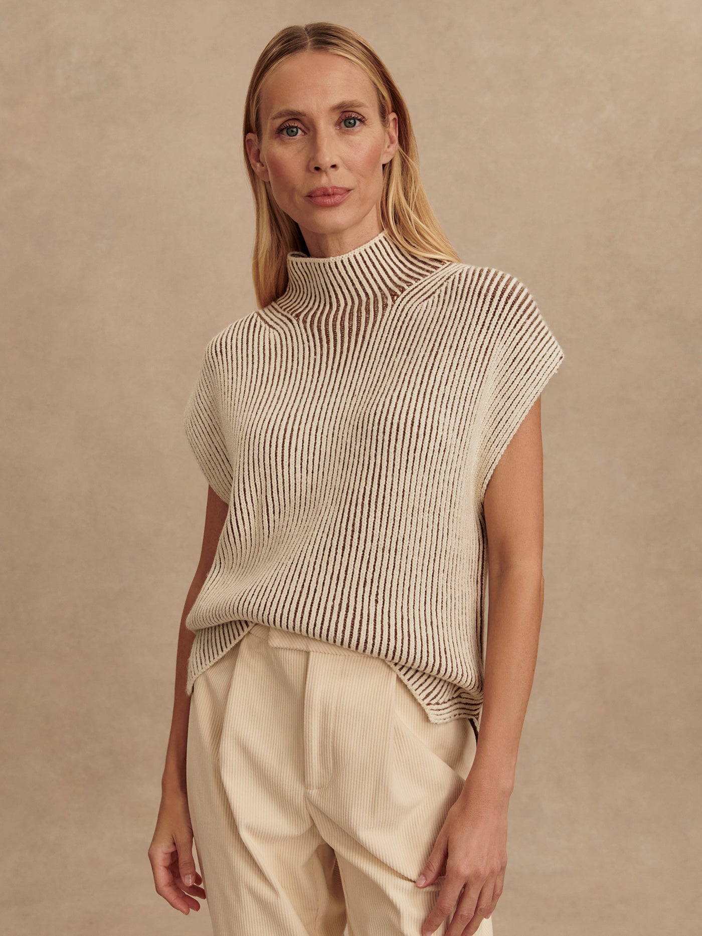 Varley Cocoa Dust Lauren Plated Knit Tank