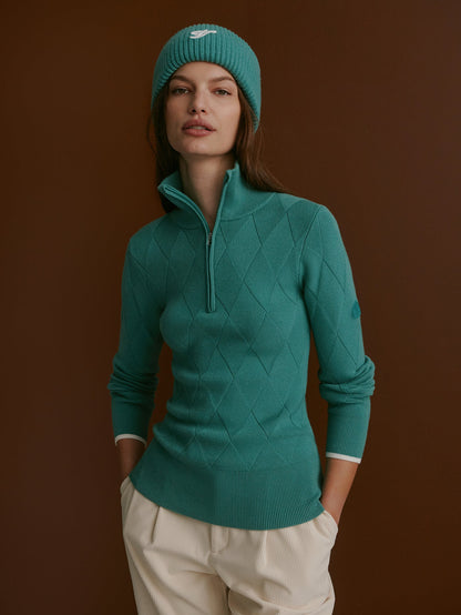 Varley Deep Sea Lawson Half Zip Knit