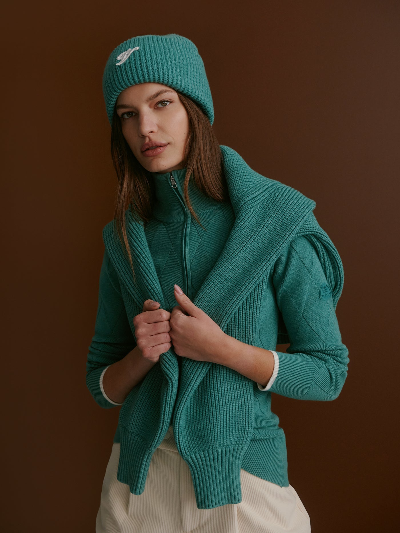 Varley Deep Sea Lawson Half Zip Knit