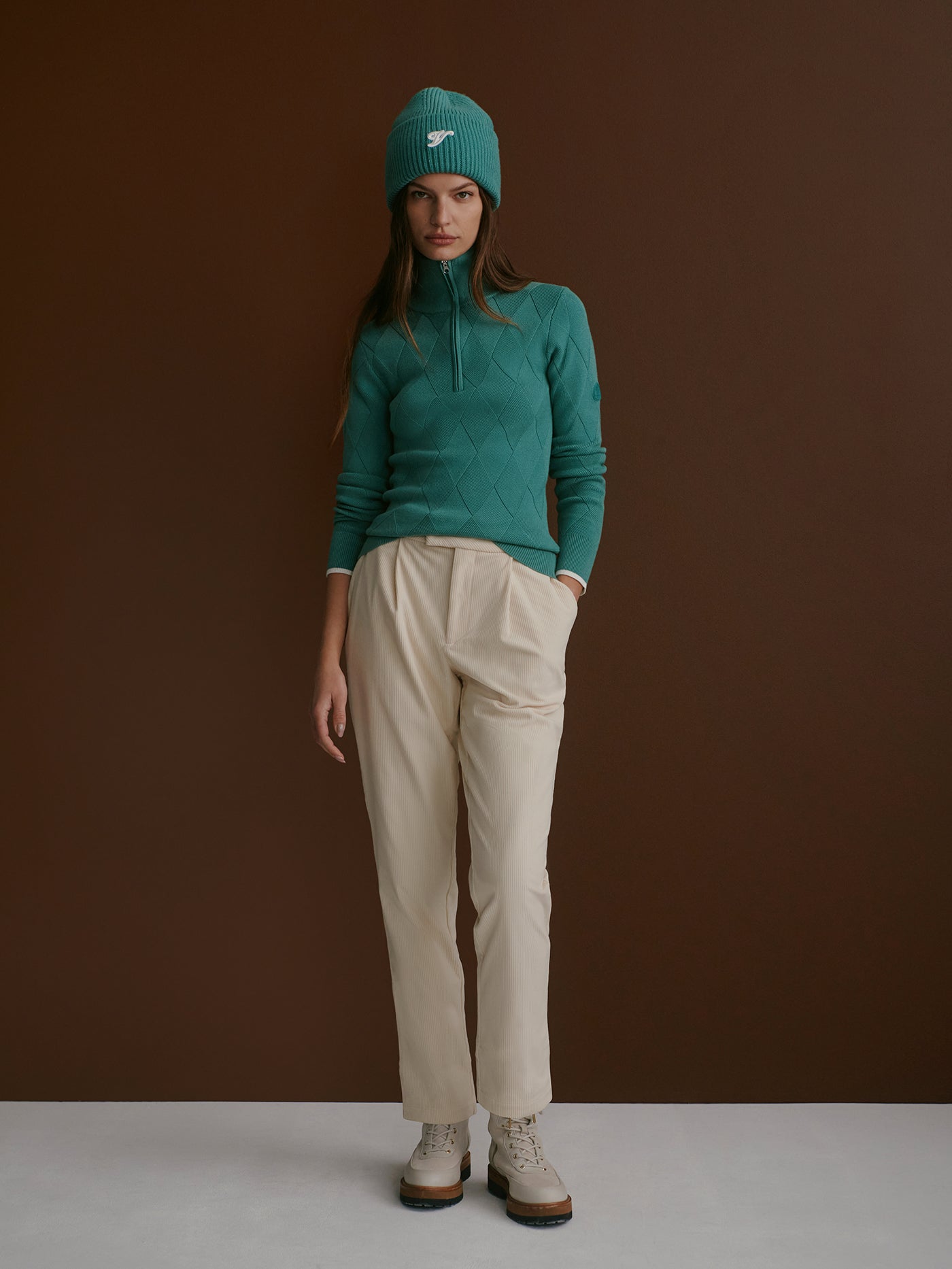 Varley Deep Sea Lawson Half Zip Knit