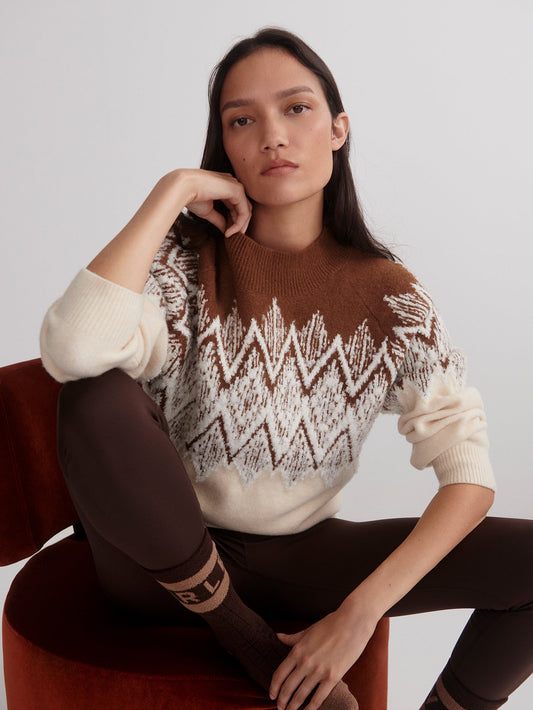 Varley Cocoa Dust Siren Jacquard Sweater 2.0