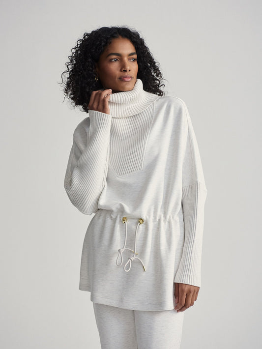 Varley Ivory Marl Suffolk Longline Sweat
