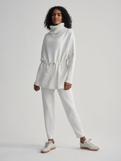 Varley Ivory Marl Suffolk Longline Sweat