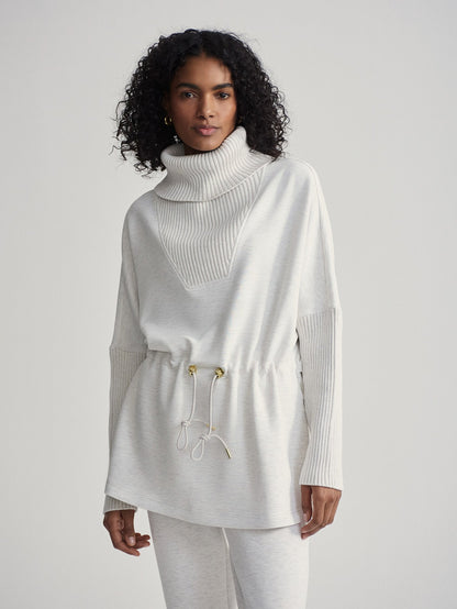 Varley Ivory Marl Suffolk Longline Sweat