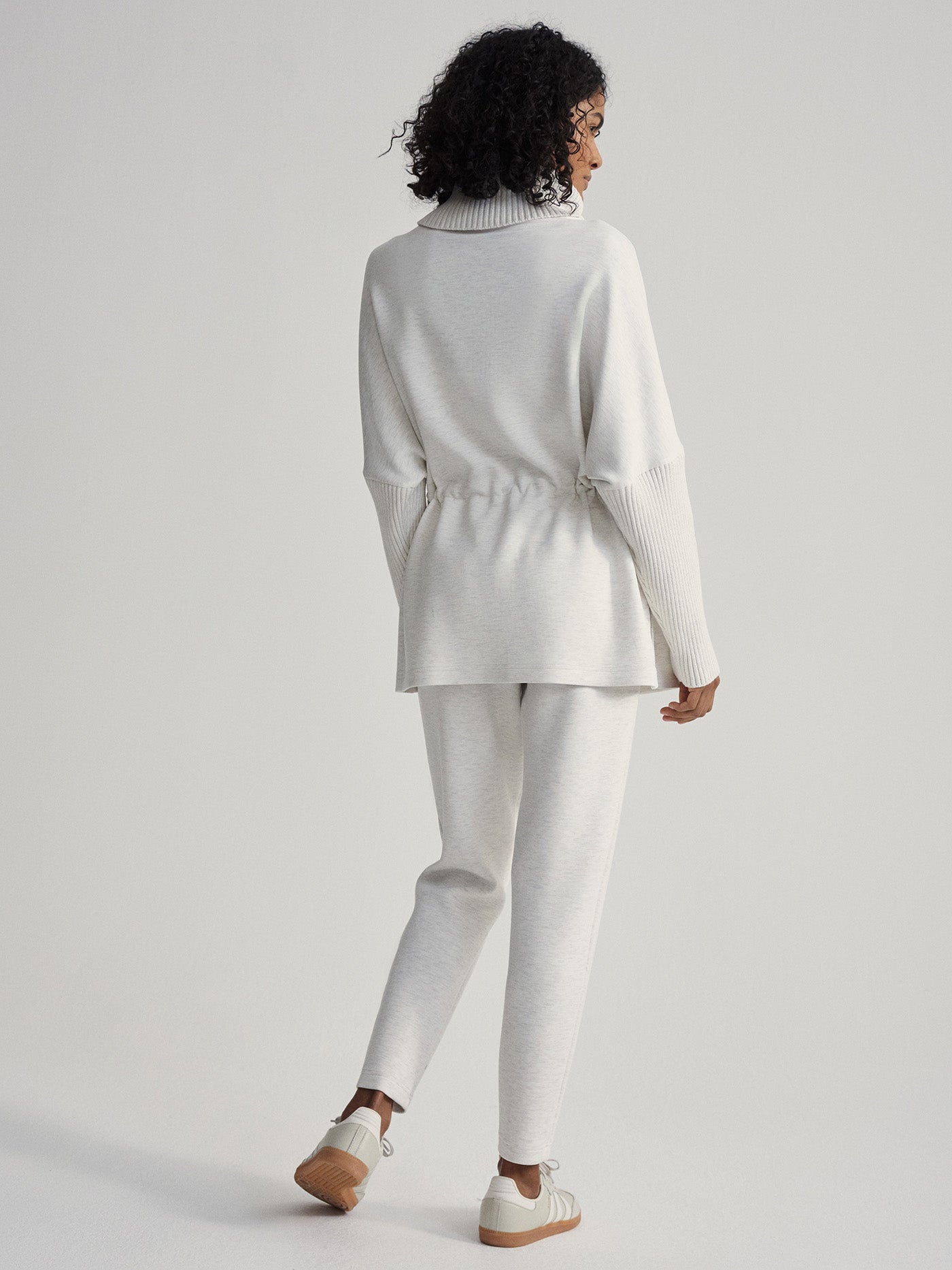 Varley Ivory Marl Suffolk Longline Sweat
