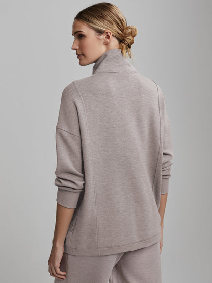 Varley Taupe Marl Naya Half Zip Sweat | VARLEY US