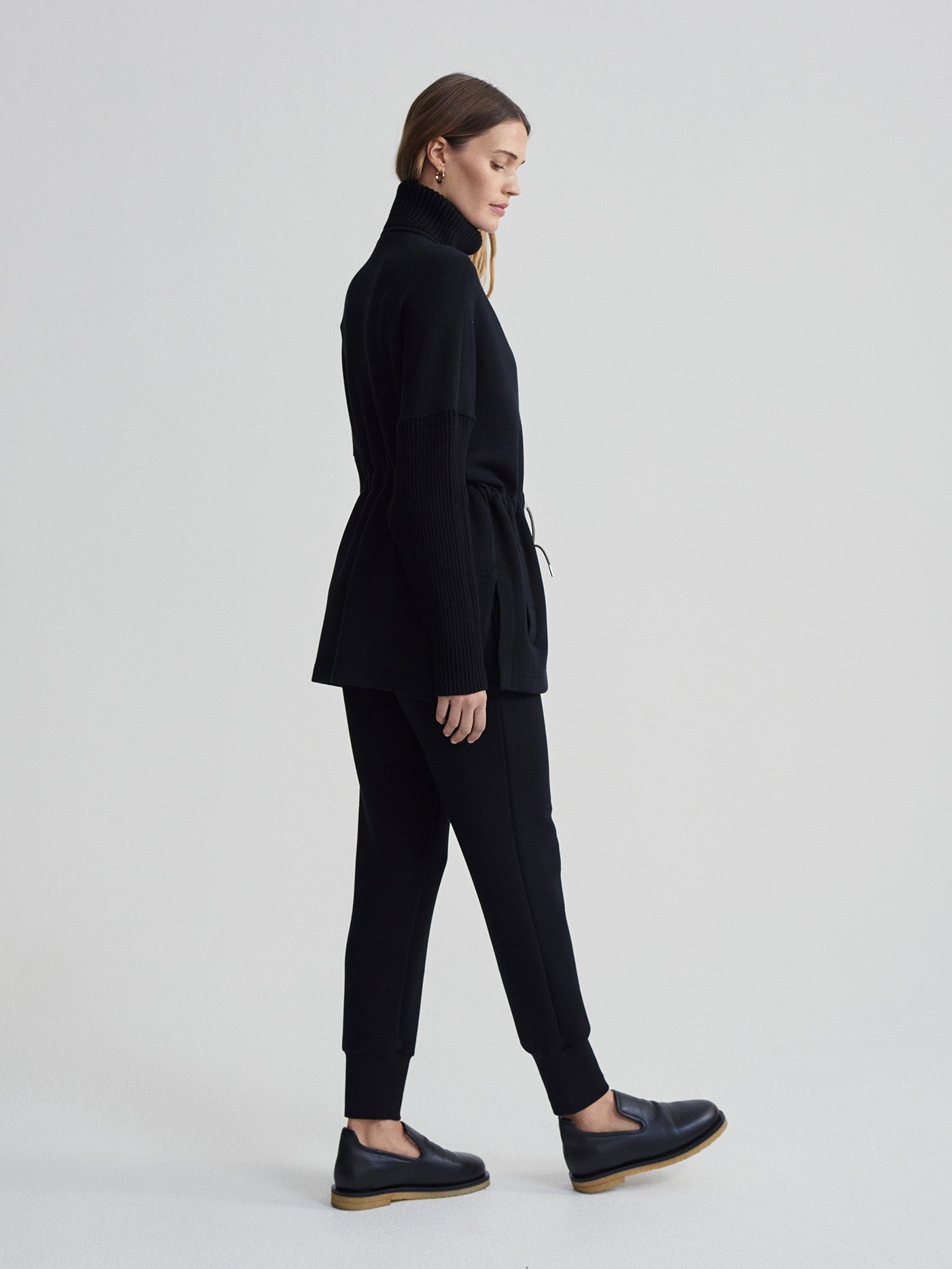 Varley Black Palen Longline Zip Through
