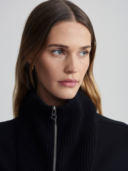 Varley Black Palen Longline Zip Through