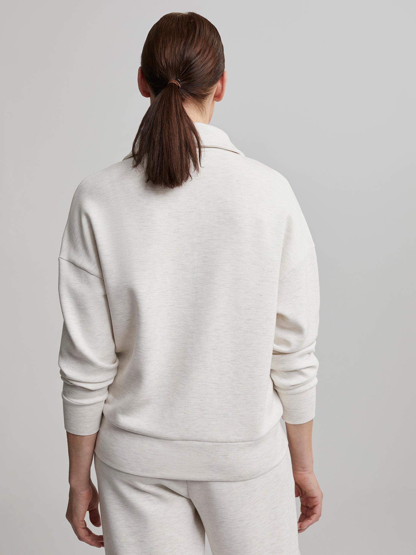 Varley Ivory Marl Keller Half-Zip Pullover