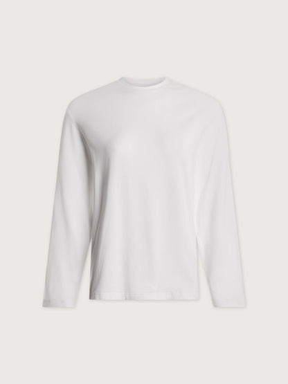 Varley White Leah Long Sleeve Boyfriend Tee