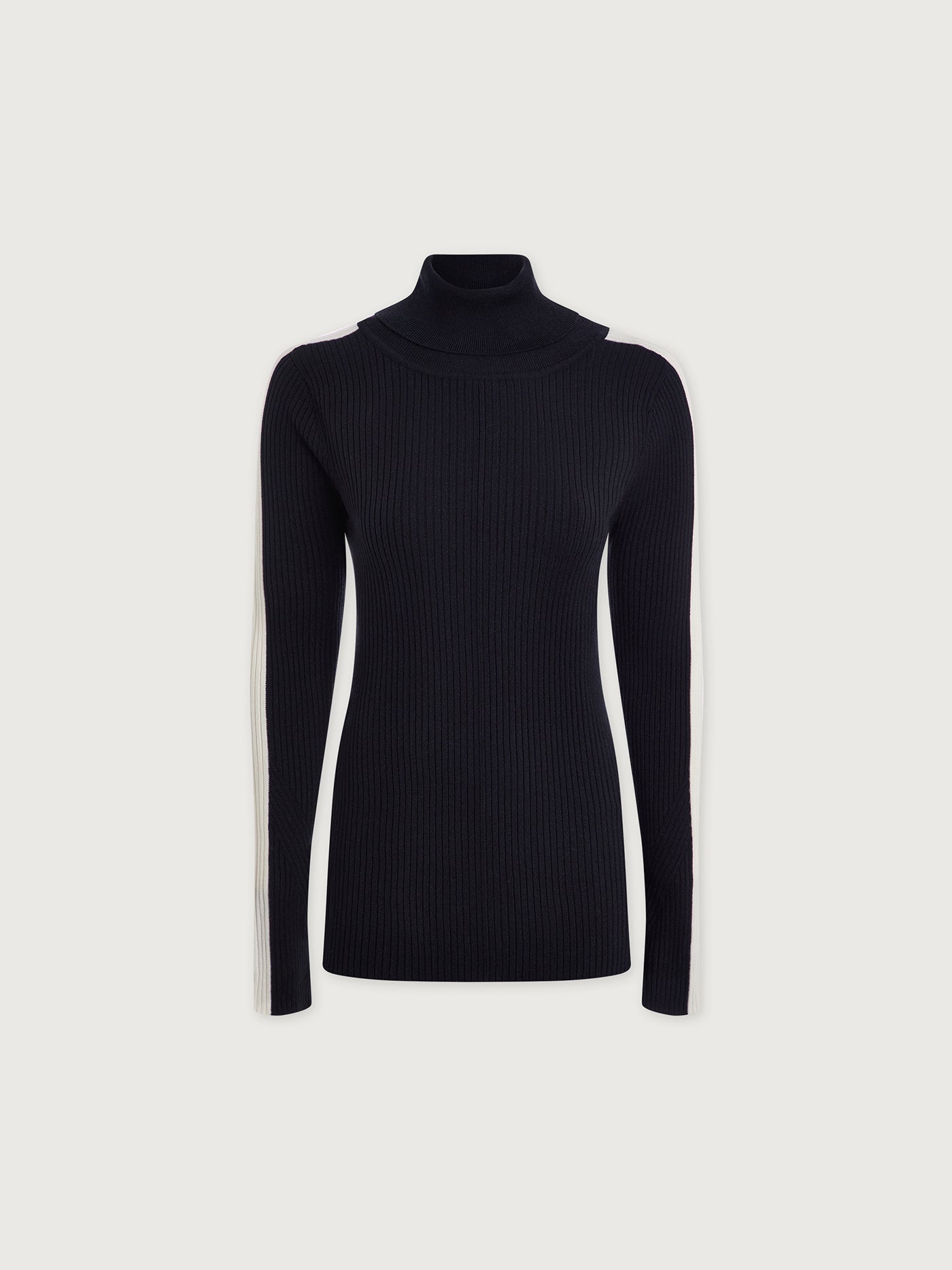 Varley Black Leopold Roll Neck Knit