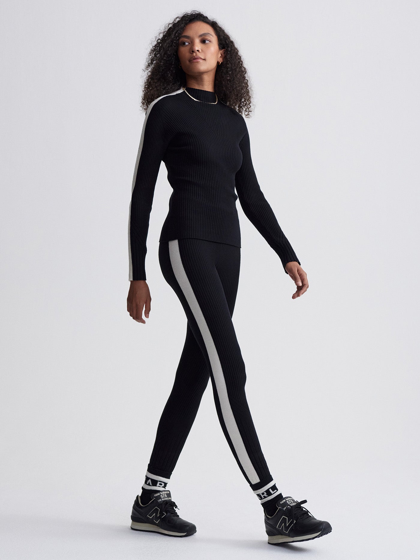 Varley Black Wilshire Mockneck Knit