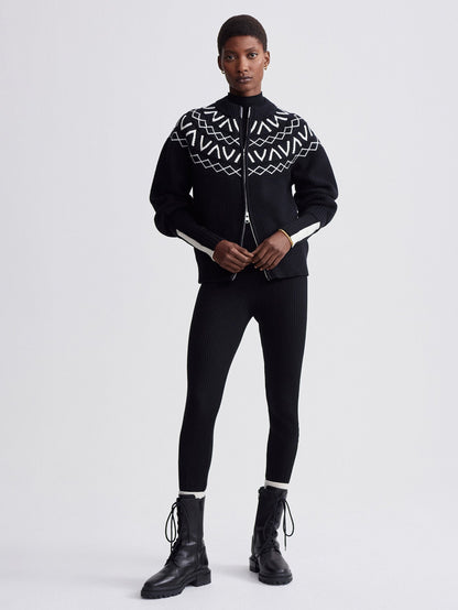 Varley Black Alys Fairisle Knit Jacket