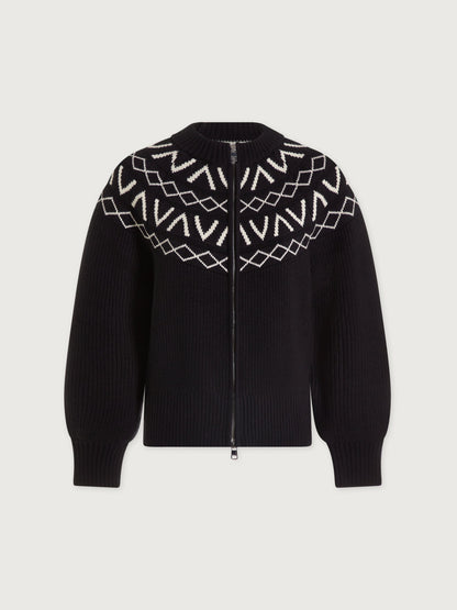 Varley Black Alys Fairisle Knit Jacket