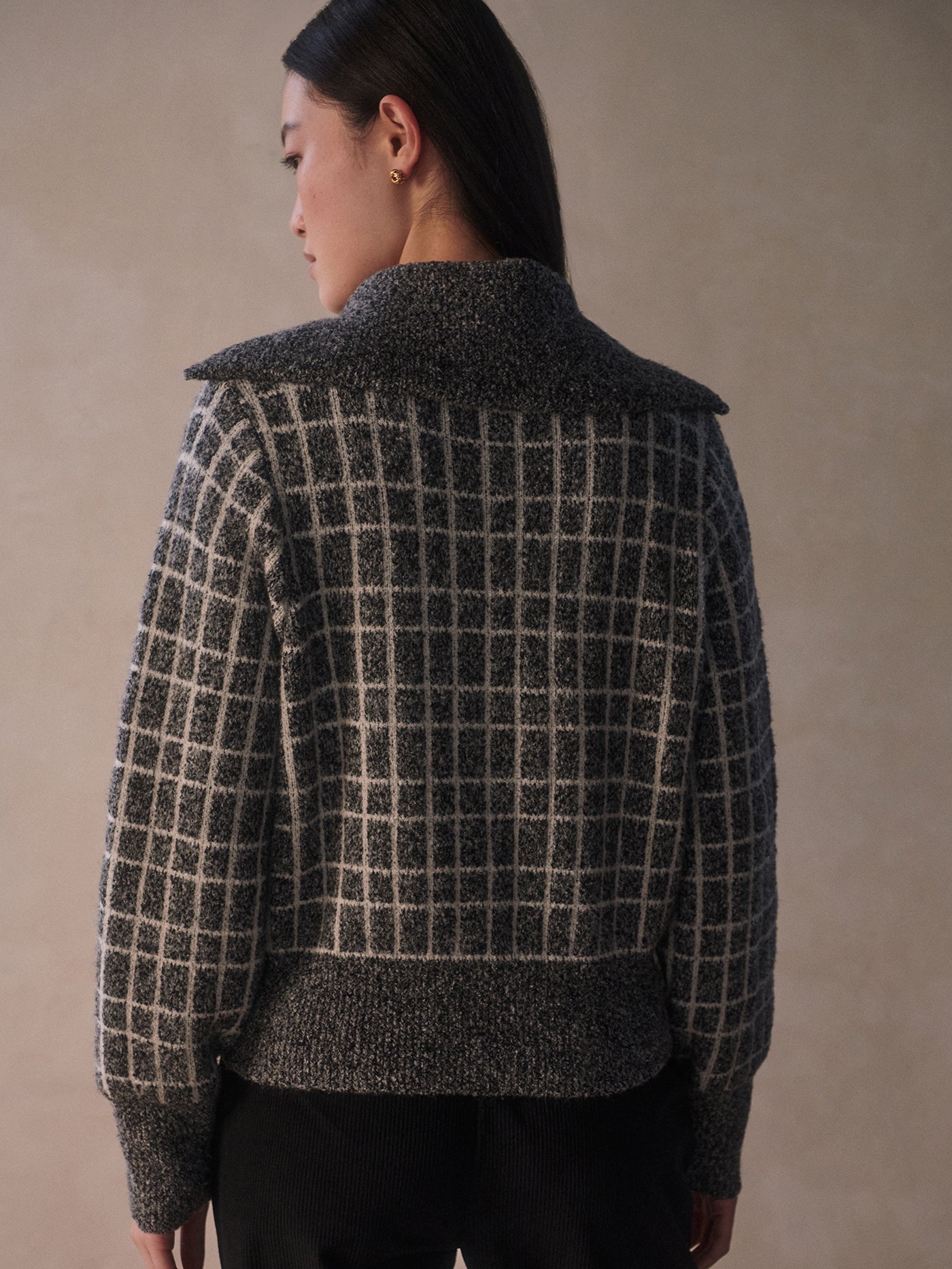 Varley Charcoal Marl Furley Half Zip Knit